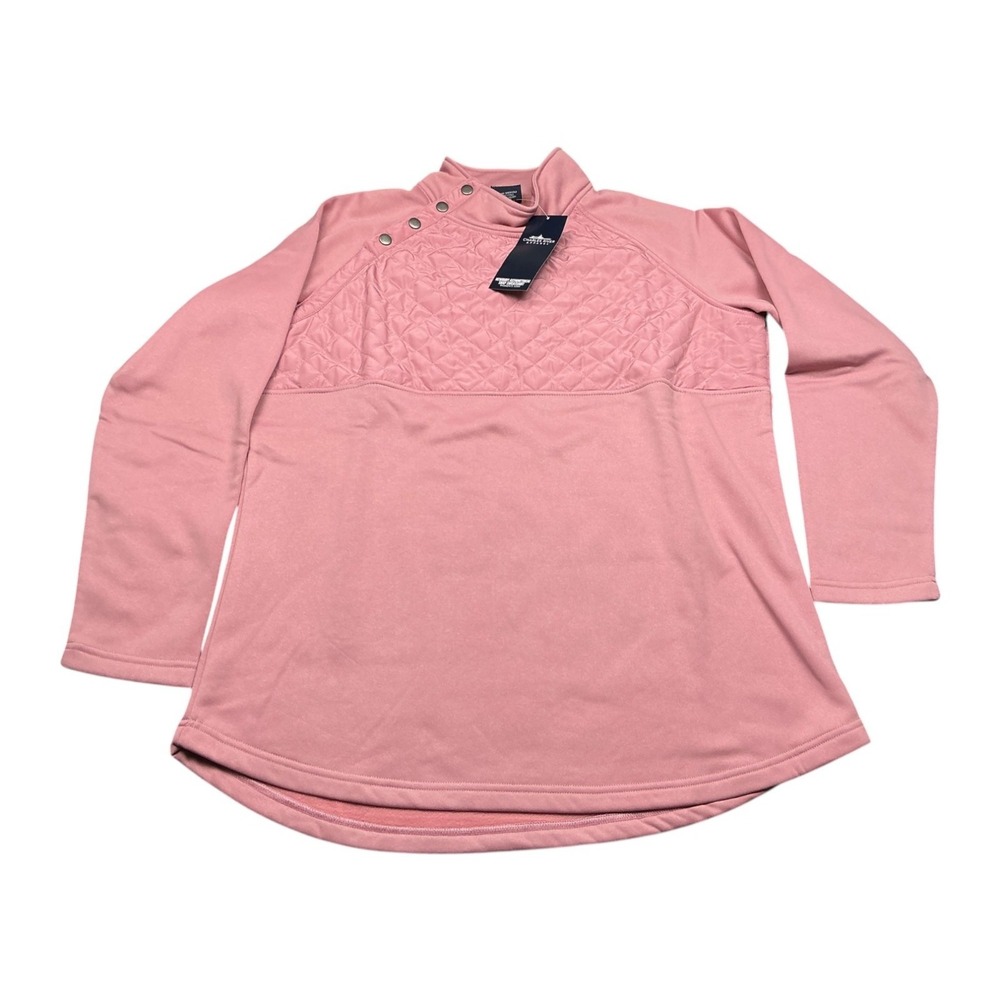 Charles River Apparel Womens Quilted Pullover Sweatshirt XL Pink